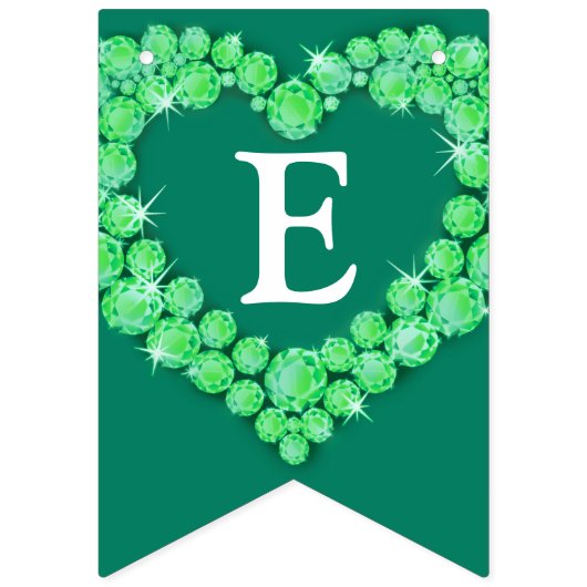 Emerald bruiloft 55e verjaardag aangepaste foto vlaggetjes (Eerste vlag)