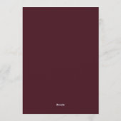 Emerald Burgundy Dramatic Bloom Wedding Kaart (Achterkant)