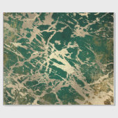 Emerald Cali Gold Marble Shiny Metallic Grungy VIP Cadeaupapier (Vlak)