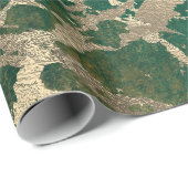 Emerald Cali Gold Marble Shiny Metallic Grungy VIP Cadeaupapier (Rol Hoek)