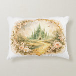 Emerald Castle Fairytale Accent Kussen<br><div class="desc">A charming accent pillow featuring an enchanting emerald castle surrounded by blooming storybook gardens and a winding golden path. Inspired by magical fairytales, this decorative pillow adds a soft, dreamy touch to your home and brings a hint of storybook wonder to any cozy space.</div>