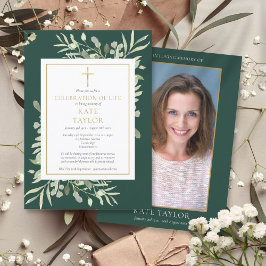 Emerald Celebration of Life Begrafenis Foto Kaart