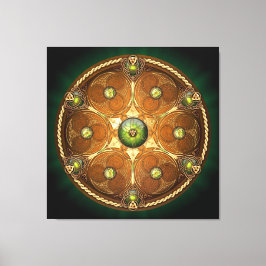 Emerald Celtic Chieftain's Shield Canvas Afdruk