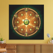 Emerald Celtic Chieftain's Shield Canvas Afdruk (Insitu (Woonkamer))