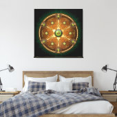 Emerald Celtic Chieftain's Shield Canvas Afdruk (Insitu (Slaapkamer))