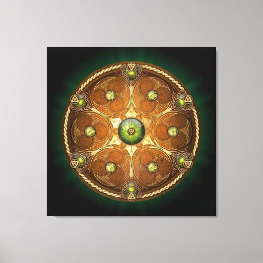 Emerald Celtic Chieftain's Shield Canvas Afdruk (Voorkant)
