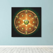 Emerald Celtic Chieftain's Shield Canvas Afdruk (Insitu (Houten vloer))