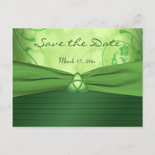 Emerald Celtic Love Knot Save the Date Briefkaart (Voorkant)