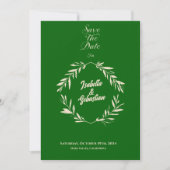 Emerald & Champagne Rhombus Wedding Save the Date Kaart (Voorkant)