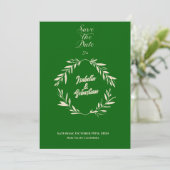 Emerald & Champagne Rhombus Wedding Save the Date Kaart (Staand voorkant)