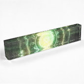 Emerald Chaos Clock, Steampunk Spellshape Fractal Naambordje