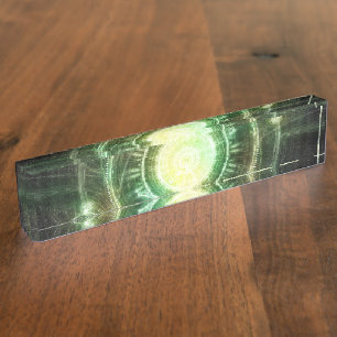 Emerald Chaos Clock, Steampunk Spellshape Fractal Naambordje