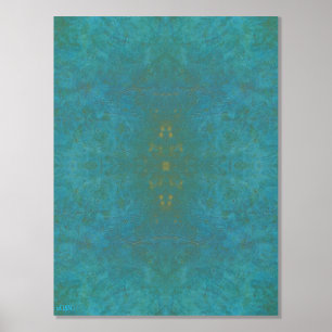 Emerald Charm Gold Folie Print