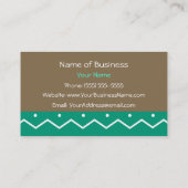 Emerald Chevrons en Polka Dots Visitekaartje (Achterkant)