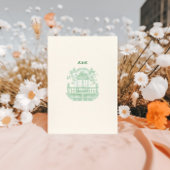 Emerald Chinoiserie  Bloemen Huwelijk Kaart