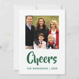 Emerald Christmas Drapery Damask Familiefoto Feestdagenkaart