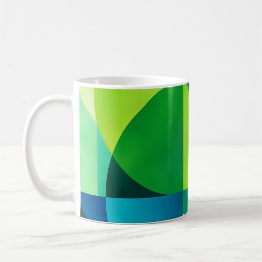 Emerald Citrus Geometric Abstract Koffiemok (Links)
