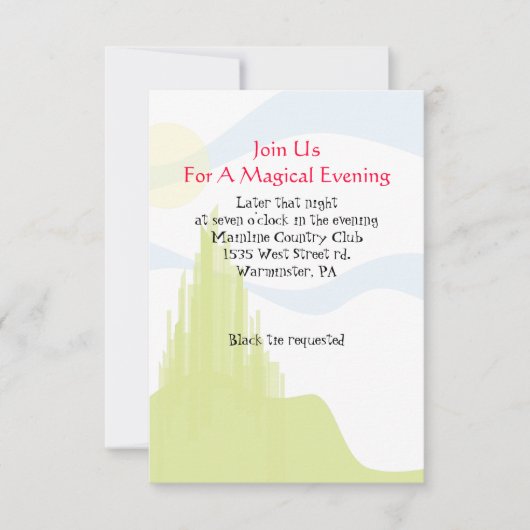 EMERALD CITY Bat Mitzvah Wizard Oz Party Card Kaart (Voorkant)