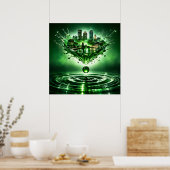 Emerald City Boston Vloeibare Kunst Poster (Keuken)