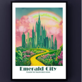Emerald City Digitale Kunst - Tovenaar van Oz Post Poster