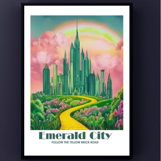 Emerald City Digitale Kunst - Tovenaar van Oz Post Poster