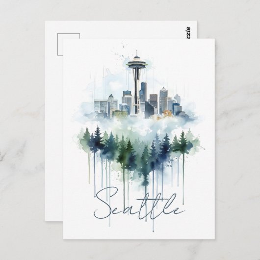 Emerald City Mist: Seattle Briefkaart (Voorkant / Achterkant)