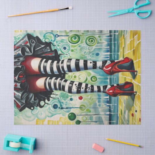 Emerald City Skyline Witch - Ruby Heels - Stocking Tissuepapier (Craft)