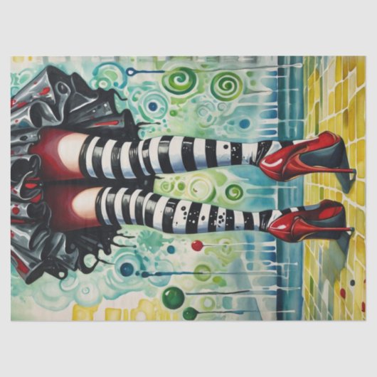 Emerald City Skyline Witch - Ruby Heels - Stocking Tissuepapier (Voorkant)