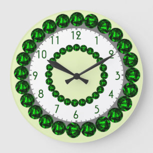 Emerald Clock met cijfers Grote Klok