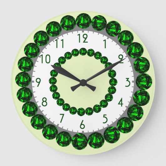 Emerald Clock met cijfers Grote Klok (Voorkant)