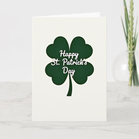 Emerald Clover St. Patrick's Dag Kaart (Voorkant)