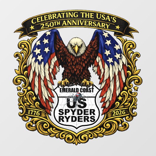 Emerald Coast Chapter - Sticker Eagle USA250 (Vel)