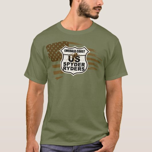 Emerald Coast Chapter - Tattered Flag sepia T-shirt (Voorkant)