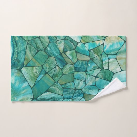 Emerald Coast Marble-cellen, abstracte kunst Bad Handdoek (Handdoek)