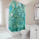 Emerald Coast Marble-cellen, abstracte kunst Douchegordijn (In situ)