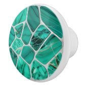 Emerald Coast Marmer Mozaïek cellen abstracte kuns Keramische Knop (Rechts)