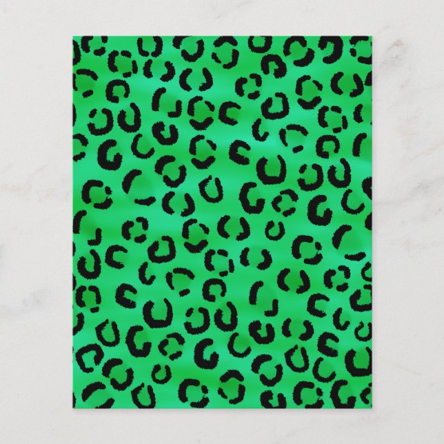 Emerald Color Leopard Print Pattern. (Voorkant)