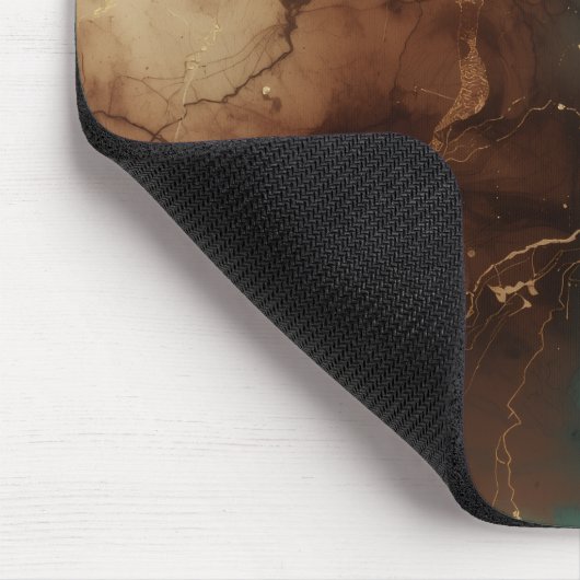 Emerald Copper Marble Luxe Mousepad Muismat (Hoek)