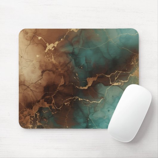 Emerald Copper Marble Luxe Mousepad Muismat (Met muis)