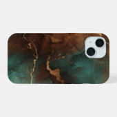 Emerald & Copper Marble Luxe Phone Case iPhone 15 Case (Achterkant horizontaal)