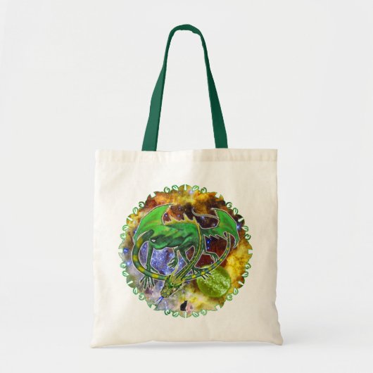 Emerald Cosmic Dragon Canvas tas (Voorkant)