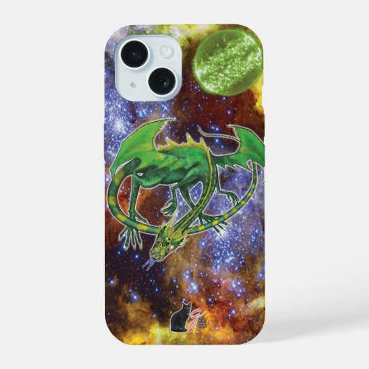 Emerald Cosmic Dragon Case-Mate iPhone Hoes 15 Case (Achterkant)