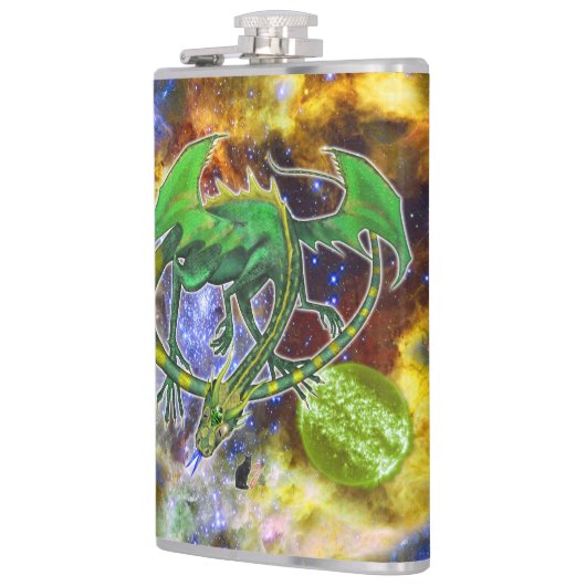 Emerald Cosmic Dragon Heupfles (Links)