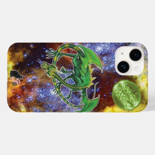 Emerald Cosmic Dragon Hoesje-Mate iPhone Case (Achterkant (horizontaal))