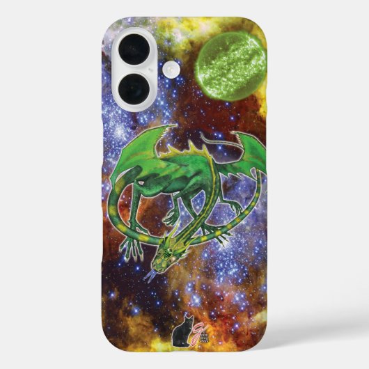 Emerald Cosmic Dragon Hoesje-Mate iPhone Case (Achterkant)