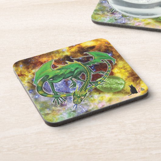 Emerald Cosmic Dragon Onderzetter (Linkerzijde)