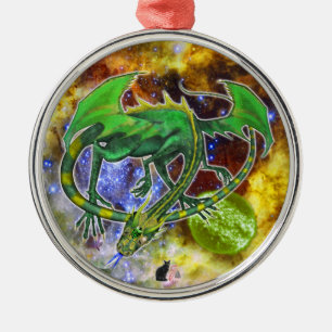 Emerald Cosmic Dragon Ornament