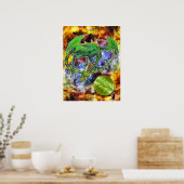 Emerald Cosmic Dragon Poster (Keuken)