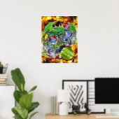 Emerald Cosmic Dragon Poster (Thuiskantoor)