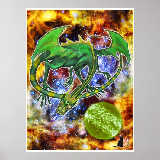 Emerald Cosmic Dragon Poster (Voorkant)